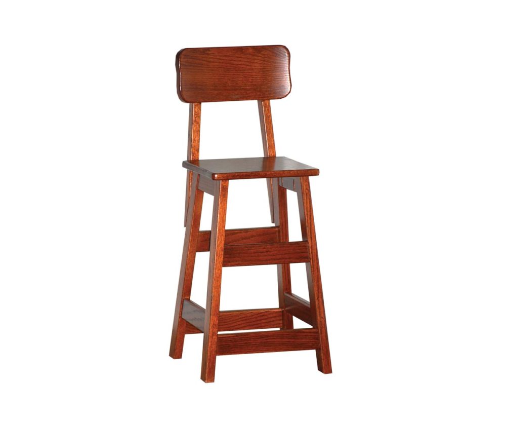 Wood children's barstool with back
