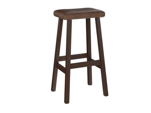 30" Rustic Bar Stool with Cigar Leather Seat